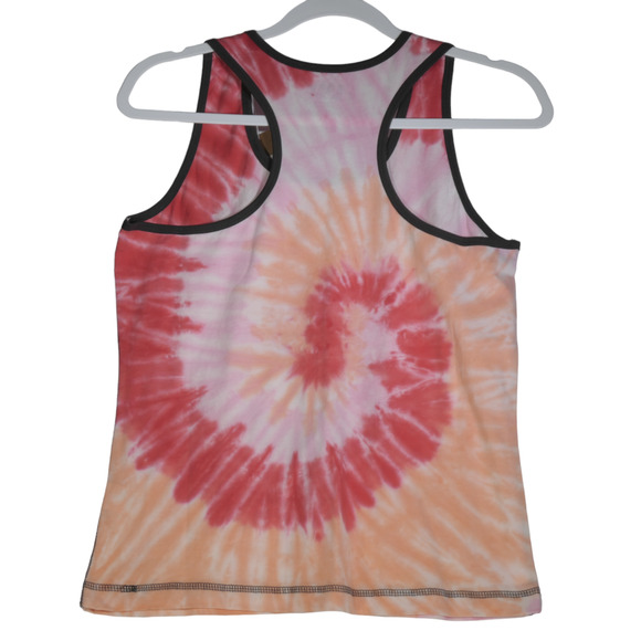 Good Vibes Tank Top Womens Small Pink Tie Die Floral Moose Cotton Boho Hippie - Picture 5 of 7